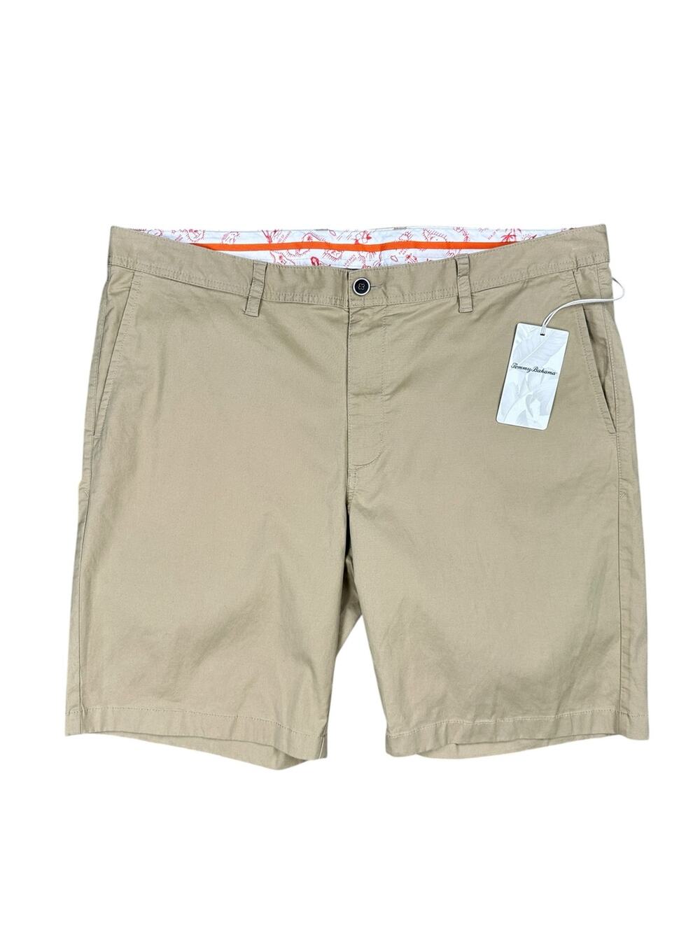 Tommy Bahama Salty Bay Stretch Chino Shorts Khaki NWT — Size 40